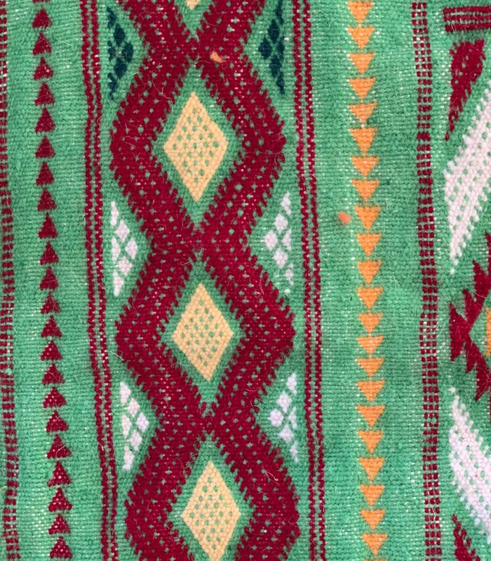 Moroccan Hanbel Wool Rug, 3 ft 3 in × 4 ft 11 in, Sage Green Multi-Color