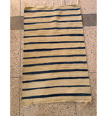 Moroccan Hanbel Wool Rug, 3 ft 3 in × 4 ft 11 in, Beige & Navy