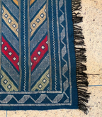 Moroccan Hanbel Wool Rug, 3 ft 3 in × 4 ft 11 in, Blue Multi-Color