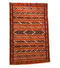 Moroccan Hanbel Wool Rug, 3 ft 3 in × 4 ft 11 in, Terracotta Multi-Color