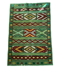 Moroccan Hanbel Wool Rug, 3 ft 3 in × 4 ft 11 in, Sage Green Multi-Color