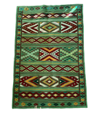 Moroccan Hanbel Wool Rug, 3 ft 3 in × 4 ft 11 in, Sage Green Multi-Color