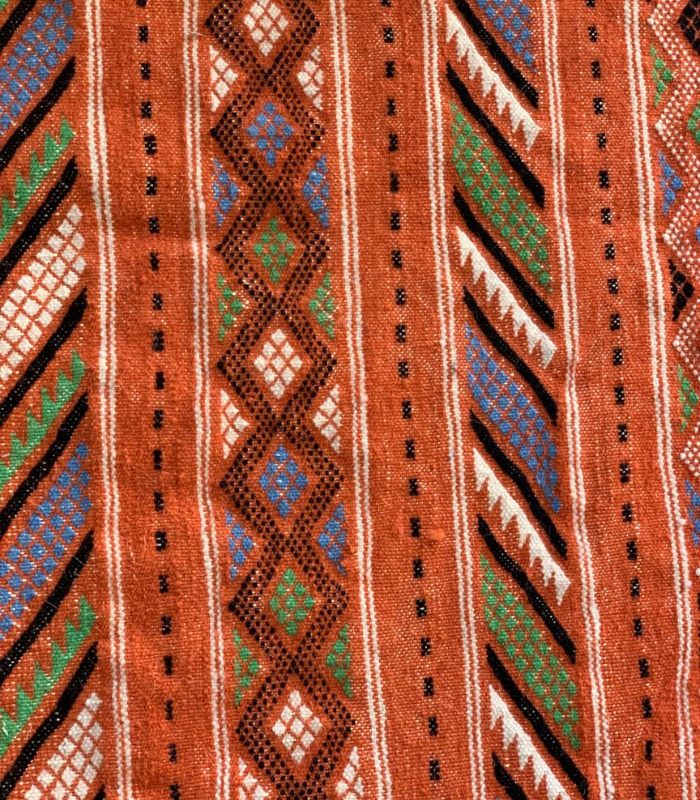 Moroccan Hanbel Wool Rug, 3 ft 3 in × 4 ft 11 in, Terracotta Multi-Color