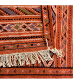 Moroccan Hanbel Wool Rug, 3 ft 3 in × 4 ft 11 in, Terracotta Multi-Color