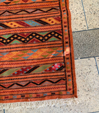 Moroccan Hanbel Rug – 3 ft 3 in × 4 ft 11 in, Terracotta Multi-Color