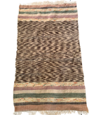 Moroccan Hanbel Rug, 3 ft 3 in × 4 ft 11 in, Dark Brown Multi-Color