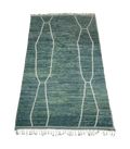 Moroccan Beni Mrirt Wool Rug, 7 ft 5 in × 10 ft 2 in Seafoam Green, Mint & Blue - Cooperative Atma