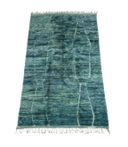 Moroccan Beni Mrirt Wool Rug, 7 ft 5 in × 10 ft 2 in Seafoam Green, Mint & Blue - Cooperative Atma