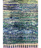 Moroccan Beni Mrirt Wool Rug, 7 ft 5 in × 10 ft 2 in Seafoam Green, Mint & Blue - Cooperative Atma