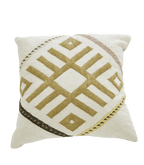 Moroccan Geometric Wool Pillow Cover – 20 in × 20 in, Neutral Tones - Cooperative Atma