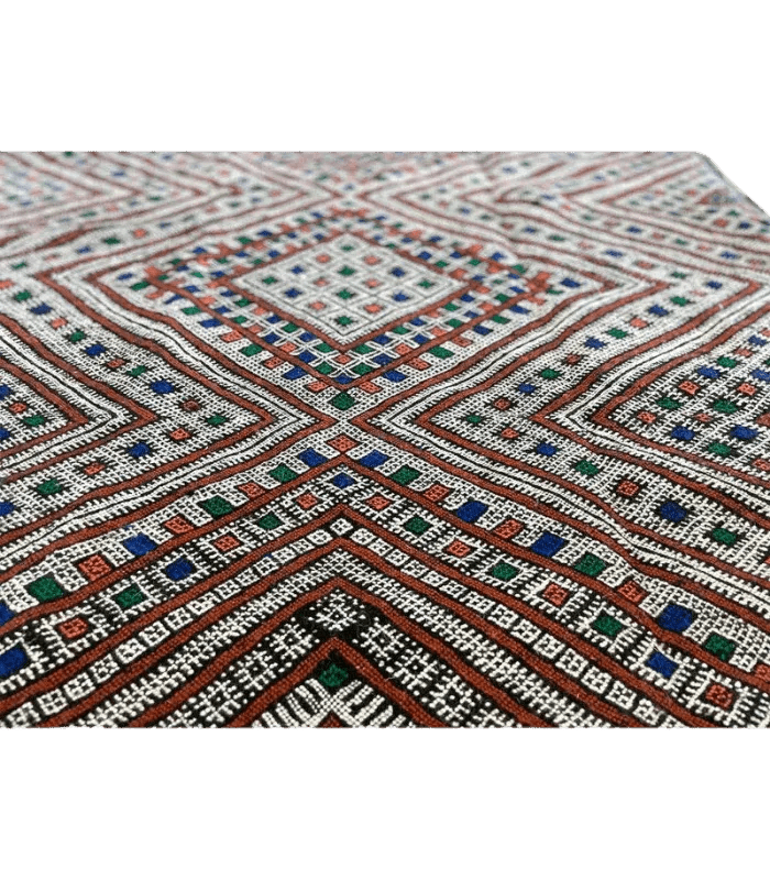 Moroccan Middle Atlas Wool Rug – 4 ft × 6 ft 6 in, Dark Patterned Design - Cooperative Atma