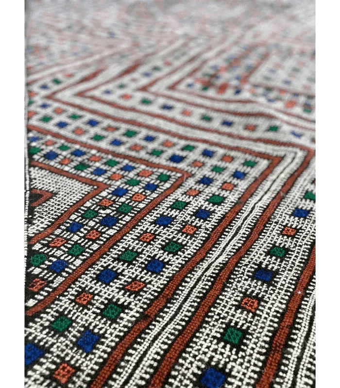 Moroccan Middle Atlas Wool Rug – 4 ft × 6 ft 6 in, Dark Patterned Design - Cooperative Atma