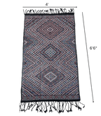 Moroccan Middle Atlas Wool Rug – 4 ft × 6 ft 6 in, Dark Patterned Design - Cooperative Atma