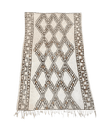 Moroccan Ourain Wool Rug – 5 ft 3 in × 8 ft 1 in, White & Brown - Cooperative Atma