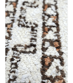 Moroccan Ourain Wool Rug – 5 ft 3 in × 8 ft 1 in, White & Brown - Cooperative Atma