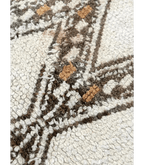 Moroccan Ourain Wool Rug – 5 ft 3 in × 8 ft 1 in, White & Brown - Cooperative Atma