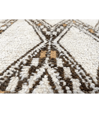 Moroccan Ourain Wool Rug – 5 ft 3 in × 8 ft 1 in, White & Brown - Cooperative Atma