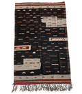 Moroccan Small Akhanif Wool Rug – 3 ft 11 in × 5 ft 2 in, Black & Multi - color - Cooperative Atma