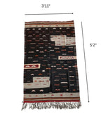 Moroccan Small Akhanif Wool Rug – 3 ft 11 in × 5 ft 2 in, Black & Multi - color - Cooperative Atma