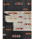 Moroccan Small Akhanif Wool Rug – 3 ft 11 in × 5 ft 2 in, Black & Multi - color - Cooperative Atma