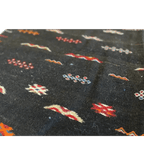 Moroccan Small Akhanif Wool Rug – 3 ft 11 in × 5 ft 2 in, Black & Multi - color - Cooperative Atma