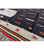Moroccan Small Akhanif Wool Rug – 3 ft 11 in × 5 ft 2 in, Black & Multi - color - Cooperative Atma