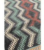 Moroccan Small Akhanif Wool Rug – 3 ft 4 in × 4 ft 11 in, Blue & Multi - color - Cooperative Atma