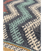 Moroccan Small Akhanif Wool Rug – 3 ft 4 in × 4 ft 11 in, Blue & Multi - color - Cooperative Atma