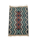 Moroccan Small Akhanif Wool Rug – 3 ft 4 in × 4 ft 11 in, Blue & Multi - color - Cooperative Atma
