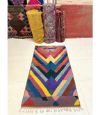 Moroccan Small Color - Block Wool Rug – 2 ft 10 in × 5 ft 2 in, Multi - color - Cooperative Atma