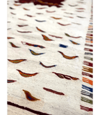 Moroccan Small Kharita Wool Rug , 3 ft 5 in × 5 ft 2 in White & Multi - color - Cooperative Atma