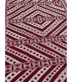 Moroccan Zemmouri Kilim Wool Flatweave Rug, 4 ft 2 in × 6 ft 11 in Red & White - Cooperative Atma