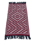 Moroccan Zemmouri Kilim Wool Flatweave Rug, 4 ft 2 in × 6 ft 11 in Red & White - Cooperative Atma