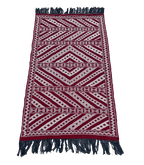 Moroccan Zemmouri Kilim Wool Flatweave Rug, 4 ft 2 in × 6 ft 11 in Red & White - Cooperative Atma
